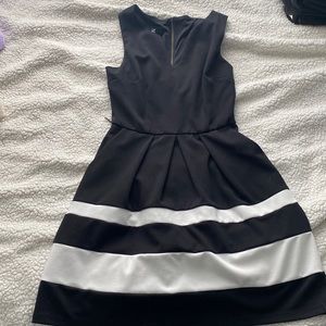black and white dress